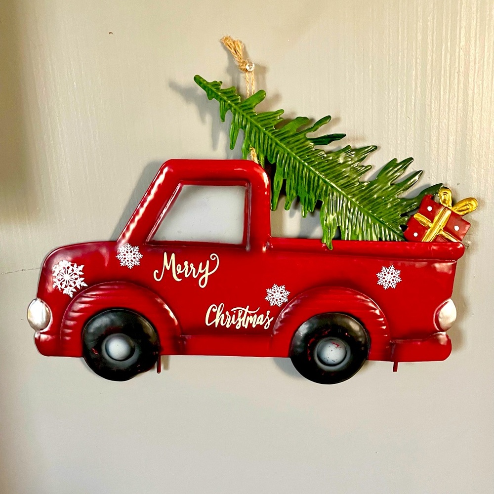 Red truck wall decor